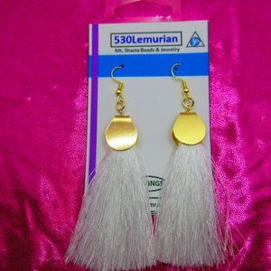 White Tassel Earrings